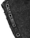 Devil Fashion Mens Apocalyptic Gothic Distressed Hooded Sleeveless Waistcoat Vest