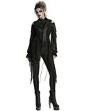Punk Rave Womens Dark Gothic Punk Asymmetric Long Waistcoat Vest