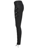 Punk Rave Womens Baroque Gothic Paisley Print Lace Up Buckled Leggings