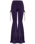 Punk Rave Gothic Embossed Baroque Flared Pants - Extended Size Range - Purple