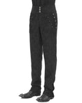 Devil Fashion Mens Gothic Aristocrat Embellished Lace Applique Dress Pants