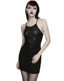 Punk Rave Womens Elegant Gothic Lace Applique Mini Slip Dress