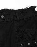 Punk Rave Mens Apocalptic Gothic Studded Shredded Mesh Inset Pants