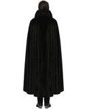 Punk Rave Mens Dark Night Gothic Vampire Faux Horsehair Count Cloak Black & Red