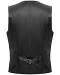 Devil Fashion Mens Regency Gothic Steampunk Paisley Velvet Waistcoat Vest Black