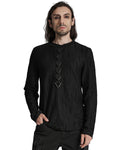 Punk Rave Mens Minimalist Apocalyptic Punk Broken Knit Top