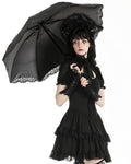 Dark In Love Womens Gothic Lolia Doll Lace Applique Parasol Umbrella