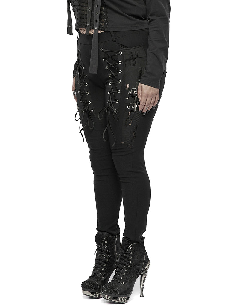 Gothic Cross Black Leggings by Punk Rave INCL PLUS SIZE