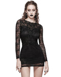 Punk Rave Daily Life Elegant Gothic Lace Applique Mini Dress