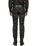 Punk Rave Mens Gothic Aristocrat Embroidered Damask Houndstooth Dress Pants