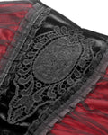 Dark In Love Womens Long Gothic Velvet & Mesh Mermaid Dress - Black & Red