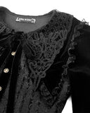 Dark In Love Gothic Lolita Spliced Velvet & Lace Mini Dress