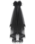 Eva Lady Dark Gothic Wedding Flowered Veil