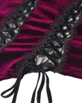 Dark In Love Womens Dark Gothic Vampire Velvet Cami Corset Top - Red & Black