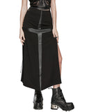 Punk Rave Daily Life Dark Punk Cross Side-Split Maxi Skirt