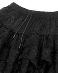 Dark In Love Womens Long Gothic Layered Rose Lace Maxi Skirt