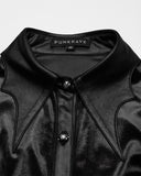 Punk Rave Daily Life Gothic Gradient Velvet Bat Collar Blouse Top - Black
