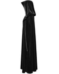 Punk Rave Womens Long Gothic Velvet & Lace Hooded Cloak