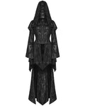 Punk Rave Womens Long Gothic Witch Broken Knit Hooded Jacket