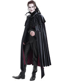 Devil Fashion Mens Regency Gothic Vampire Velvet Travelling Cloak - Blue & Red