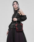 Devil Fashion Womens Gothic Beaded Evening Handbag - Red