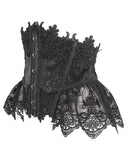 Devil Fashion Womens Gothic Lace Embellished Waist Cincher Corset