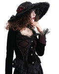 Devil Fashion Womens Dark Gothic Lolita Embellished Rose Hat