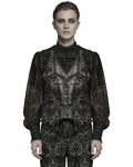 Punk Rave Mens Gothic Aristocrat Houndstooth Damask Waistcoat Vest - Black & White