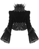 Eva Lady Dark Devore Baroque Gothic Velvet Chained Jacket