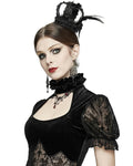 Devil Fashion Gothic Lolita Feathered Crown Hair Barrette Hat