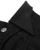 Dark In Love Gothic Asymmetric Lace Trim Dovetail Coat
