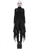Punk Rave Womens Gothic Grunge Waistcoat Sleeveless Cloak Cape Shrug Black Mesh