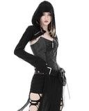 Dark In Love Womens Apocalyptic Punk Shredded Hooded Bolero Shrug