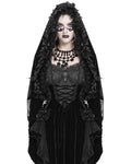 Eva Lady Womens Dark Gothic Velvet Hooded Cape With Gloved Sleeves