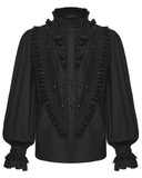 Punk Rave Mens Dark Gothic Aristocrat Ruffled Lace Dress Shirt