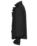 Punk Rave Mens Dark Gothic Aristocrat Ruffled Lace Dress Shirt
