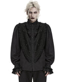 Punk Rave Mens Dark Gothic Aristocrat Ruffled Lace Dress Shirt