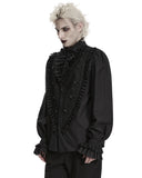 Punk Rave Mens Dark Gothic Aristocrat Ruffled Lace Dress Shirt