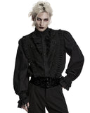 Punk Rave Mens Dark Gothic Aristocrat Ruffled Lace Dress Shirt