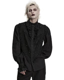 Punk Rave Mens Dark Gothic Aristocrat Ruffled Lace Dress Shirt