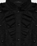 Punk Rave Mens Dark Gothic Aristocrat Ruffled Lace Dress Shirt