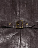 Punk Rave Mens Vintage Steampunk Asymmetric Lacing Waistcoat Vest - Brown Pinstripe