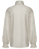 Punk Rave Mens Gothic Steampunk Pleated Jacquard Dress Shirt - Vintage Off-White