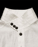 Punk Rave Mens Gothic Steampunk Pleated Jacquard Dress Shirt - Vintage Off-White