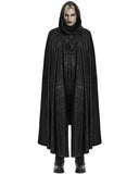 Punk Rave Mens Long Dark Gothic Knight Hooded Batwing Cloak