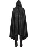 Punk Rave Mens Long Dark Gothic Knight Hooded Batwing Cloak