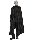 Punk Rave Mens Long Dark Gothic Knight Hooded Batwing Cloak