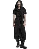 Punk Rave Mens Apocalyptic Gothic Wasteland Hooded Sleeveless Waistcoat Cape