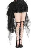 Dark In Love Gothic Burlesque Lace Structured Bustle Lift Skirt