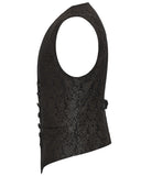 Punk Rave Mens Dark Gothic Steampunk Jacquard Waistcoat Vest - Brown & Black